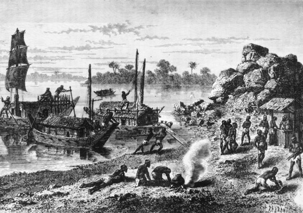 'Boats and Boatmen of the Ganges', c1891. Creator: James Grant.