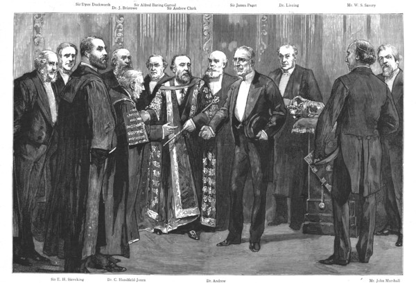 ''Conversazione at the Royal College of Physicians, Pall Mall East', 1888. Creator: Unknown.