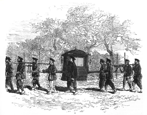 'Chinese Palanquin-Bearers', c1891. Creator: James Grant.