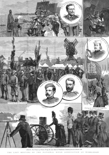 ''The Last Meeting of the National Rifle Association at Wimbledon', 1888. Creator: Unknown.
