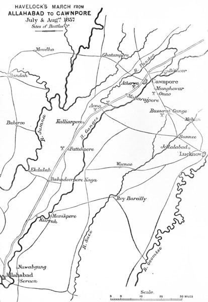 'Plan of Havelock's March', c1891. Creator: James Grant.