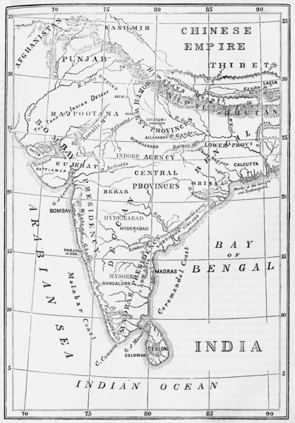 'Sketch Map of India', c1891. Creator: James Grant.