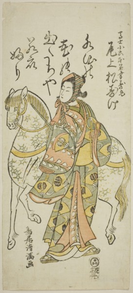 The Actor Onoe Matsusuke I as Koroku in the play "Furitsumu Hana Nidai Genji," performed..., 1765. Creator: Torii Kiyomitsu.
