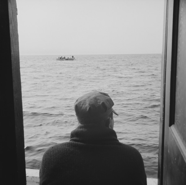 On board the fishing boat Alden, out of Gloucester, Massachusetts, 1943. Creator: Gordon Parks.