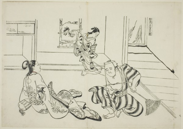 Child Attendant and Bald Tengu of Mt. Kurama (Kaburo Kurama Tengu), no. 7 from a..., c. 1716/35. Creator: Okumura Masanobu.