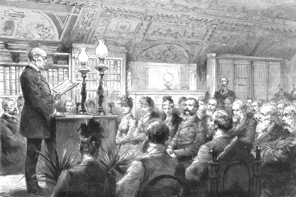 ''Meeting of the British and American Archaeological Society at Rome, under the Presidency...',1890. Creator: Unknown.