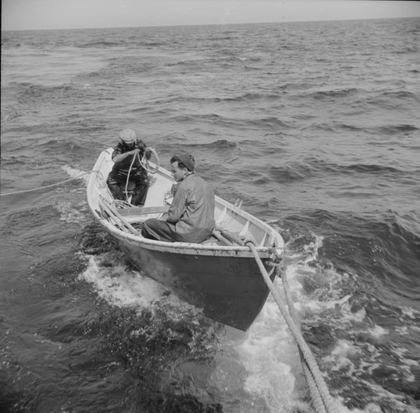 On board the fishing boat Alden, out of Gloucester, Massachusetts, 1943. Creator: Gordon Parks.
