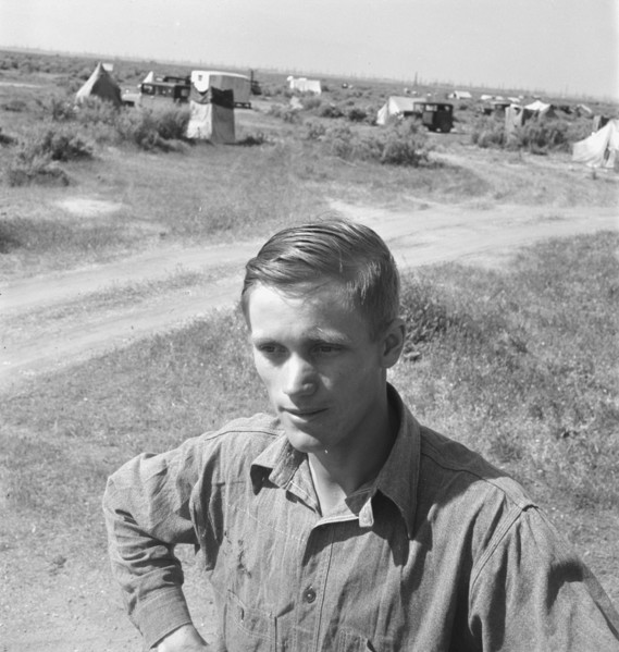 Farm-reared youth with no opportunity on the farm..., Kern County, Calififornia, 1939. Creator: Dorothea Lange.