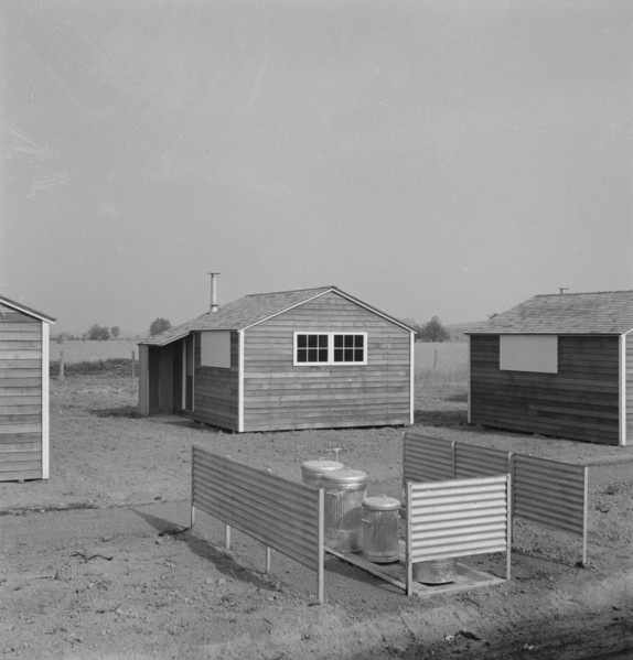 Garbage disposal in new Yamhill farm family labor camp, near McMinnville, Oregon, 1939. Creator: Dorothea Lange.