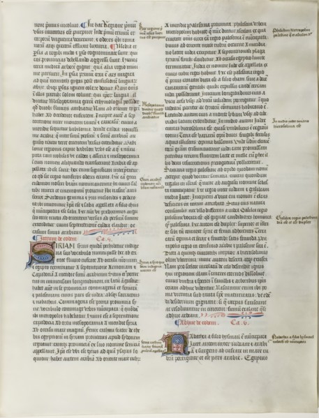 Folio Two from Burchard of Sion's De locis ac mirabilibus mundi, or an Illuminated Geog..., c. 1460. Creator: Burchard of Mount Sion.
