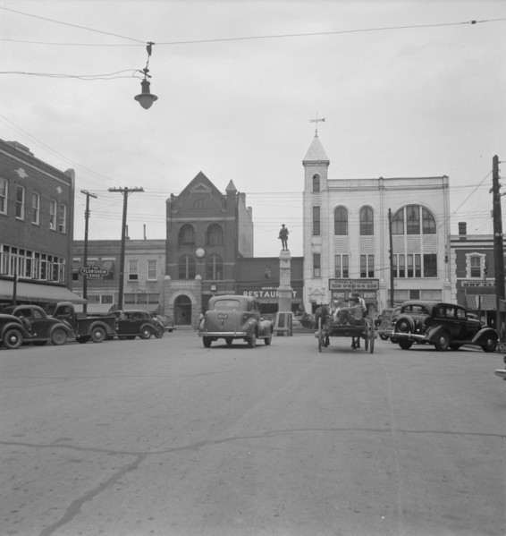 Oxford, Granville County, North Carolina. Note everpresent Confederate monument in town center.