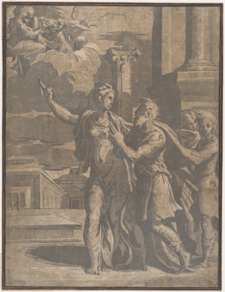 The Tiburtine Sibyl showing Emperor Augustus the Virgin and Christ Child, ca. 1530-40.