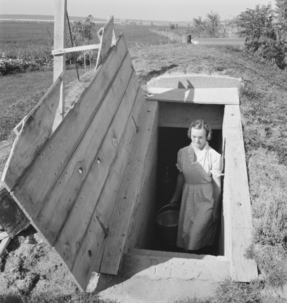 Mrs. Botner's storage cellar on Botner farm. Nyssa Heights, Malheur County, Oregon].