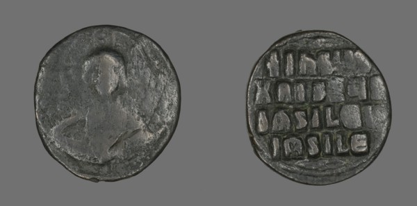 Anonymous Follis (Coin), 976-1028, attributed to Basil II and Constantine VIII.