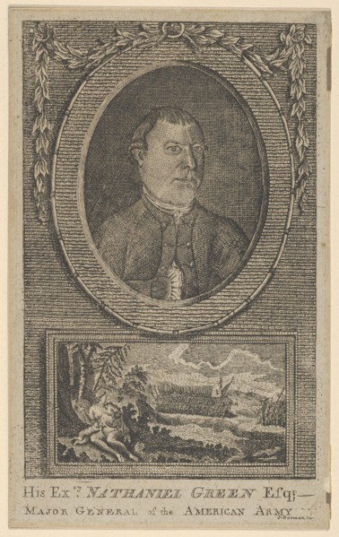 His Excellency Nathaniel Green, Esq., Major General of the American Army, 1781.