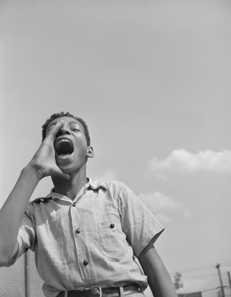 Anacostia, D.C. Frederick Douglass housing project. Boy at the playground.
