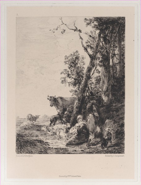 Rest, a Landscape with Figures and Cattle, after Nicolaes Berchem, 1871.