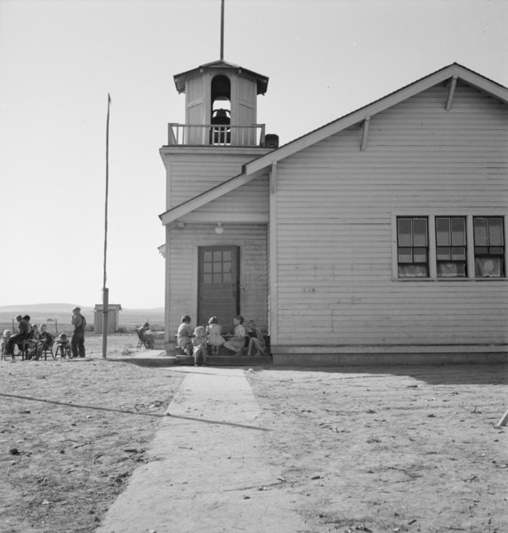 Lincoln Bench School and yard. Near Ontario, Malheur County, Oregon.