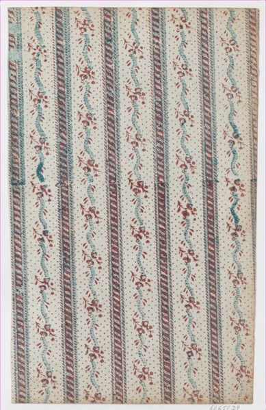 Sheet with overall vine and dot pattern, late 18th-mid-19th century.