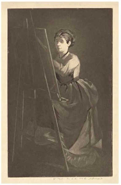 At the Easel – Portrait of the Artist Jeanne Gonzalès, before 1890.