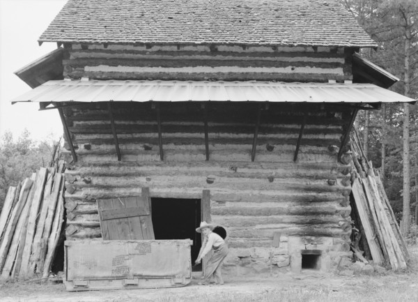 Tobacco barn ready for "putting in". Person County, North Carolina.