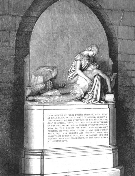 ''The Shelley Memorial at Christchurch, near Bournemouth', 1890.