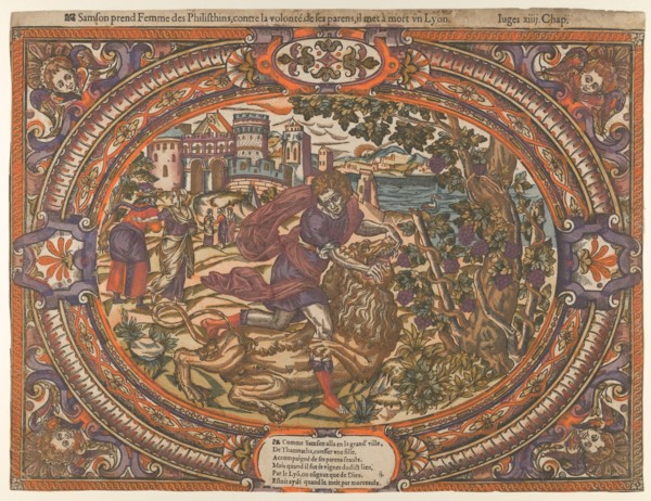Samson and the Lion, from the Story of Samson, ca. 1560-80.