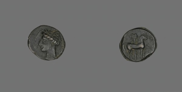 Coin Depicting a Horse and Palm Tree, 3rd century BCE.