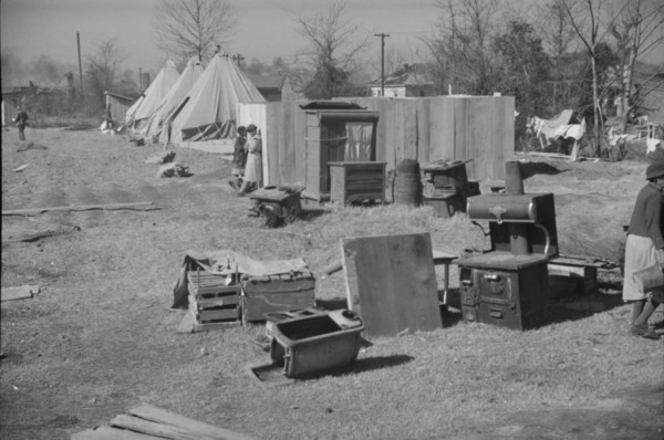 Flood refugee encampment at Forrest City, Arkansas.