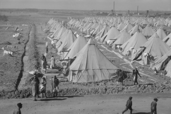 Flood refugee encampment at Forrest City, Arkansas.