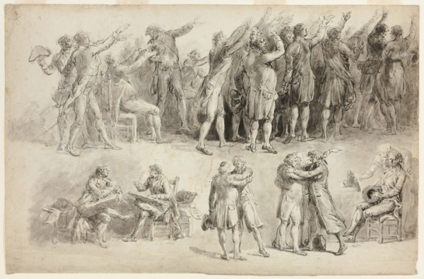 Studies for the Oath of the Tennis Court, 1789/91.