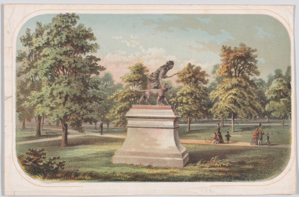 Central Park, Statue of the Indian Hunter, 1869.