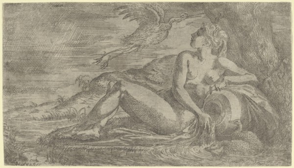 Nymph Watching a Heron Flying Away, ca. 1542-45.