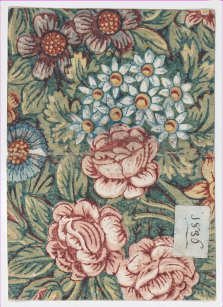 Sheet with an overall floral pattern, ca. 1836.