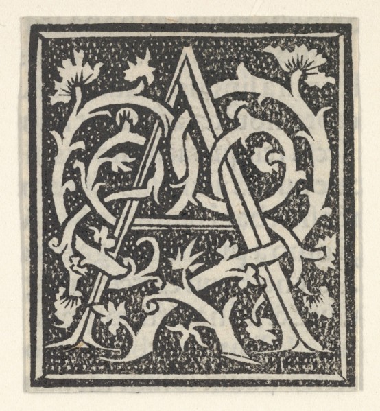 Initial letter A on patterned background, 1520.