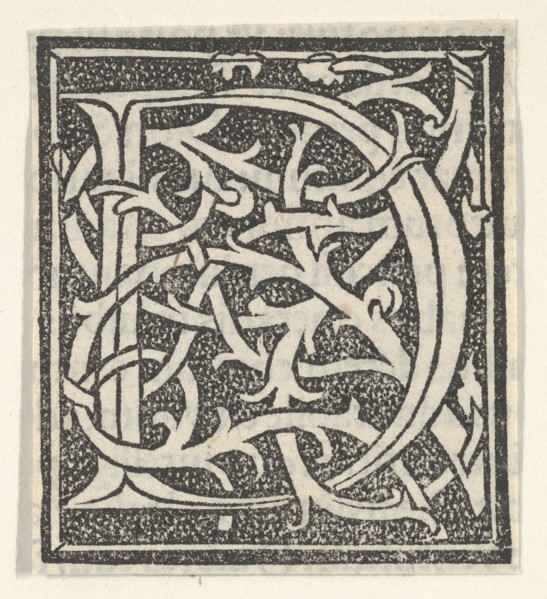Initial letter D on patterned background, 1520.