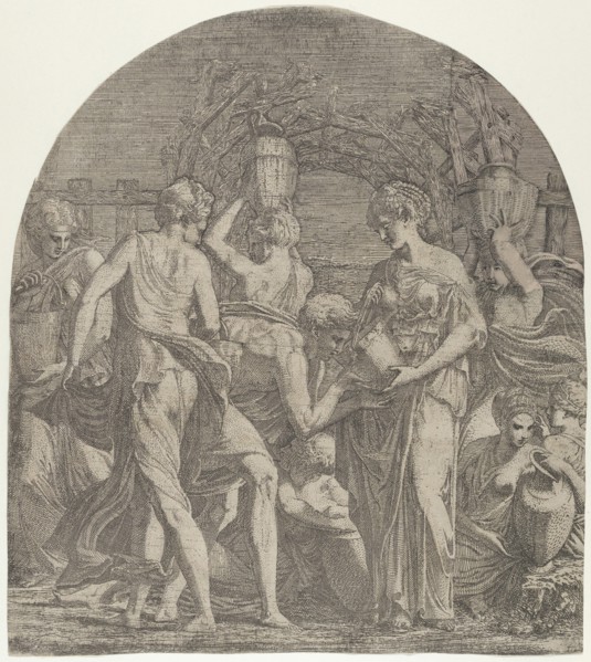 Rebecca and Eliezer at the Well, ca. 1542-45.