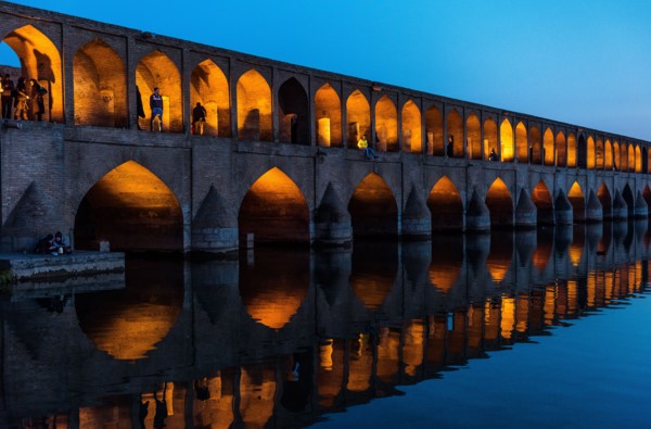 Late Afternoon on the Bridge, Esfahan, Iran.