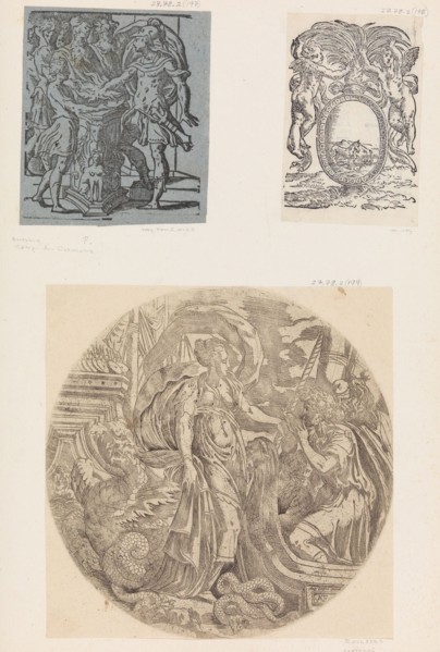 Emblem from a Book with Putti and a Unicorn.