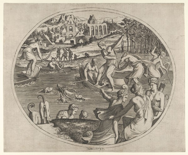 Diana and Her Nymphs Pursuing a Stag, 1547.