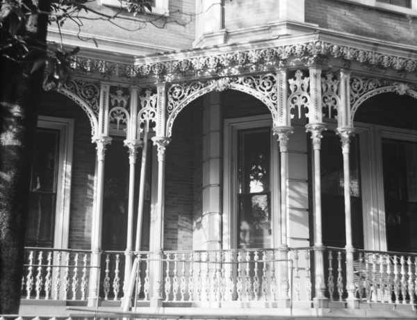 Cast ironwork porch. Mobile, Alabama.