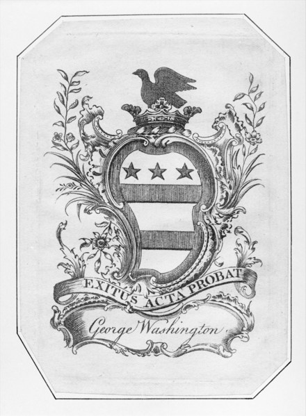 Bookplate of George Washington, 1772.