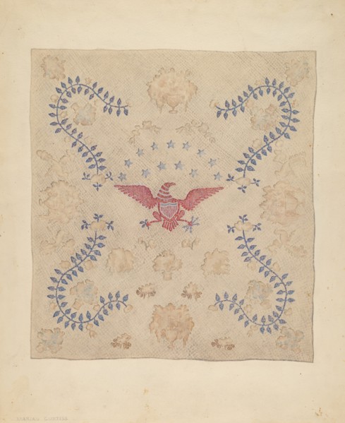 Eagle and Stars Bedspread, 1935/1942.