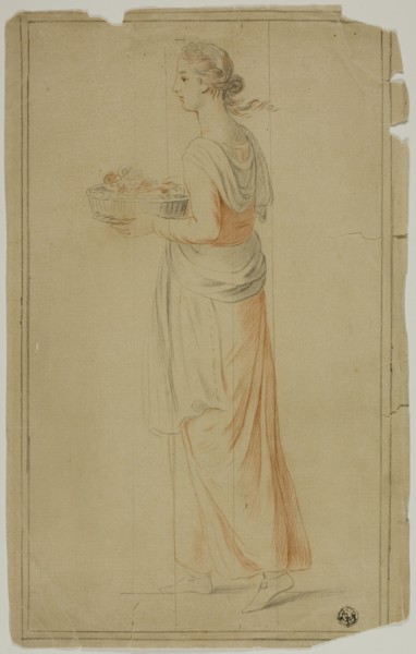 Standing Girl Holding Basket, n.d.