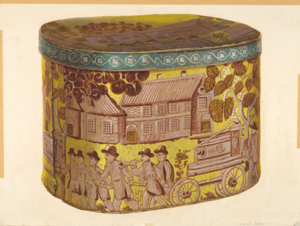 Bandbox - Firemen Scene, c. 1939.