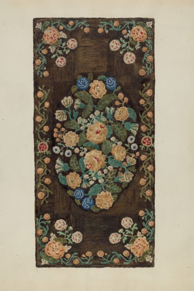 Sewed "Caterpillar" Rug, c. 1937.