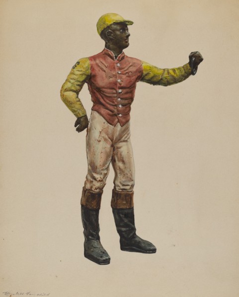 Jockey Hitching Post, c. 1937.