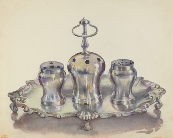 Silver Ink Stand, c. 1936.