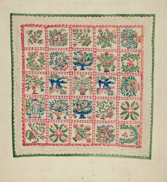 Applique Quilt, 1935/1942.