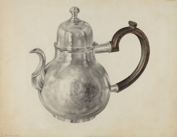 Silver Teapot, c. 1938.